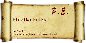 Piszika Erika névjegykártya